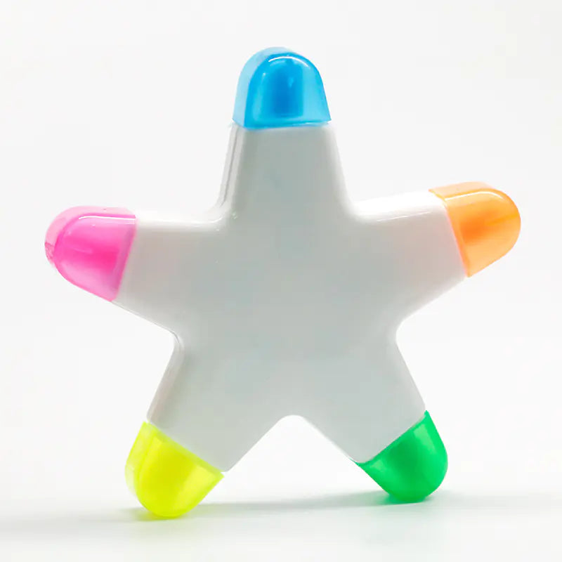 Star Shaped Highlighters - 5 Color Set for Students