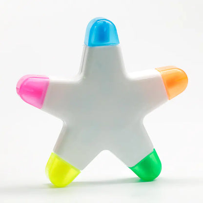Star Shaped Highlighters - 5 Color Set for Students